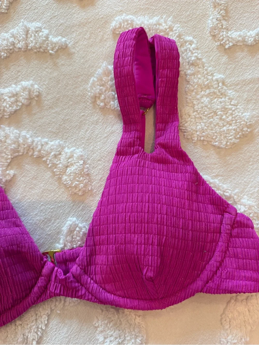 BECCA Fuchsia Textured Two-Piece Bikini